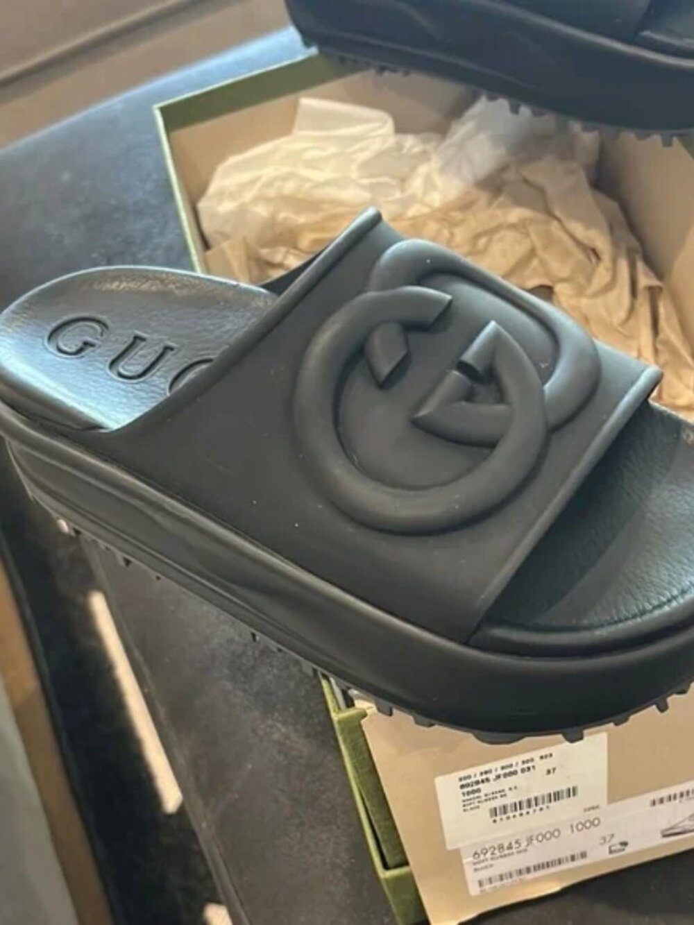 New Gucci Black Women's Sandals - Picture 2 of 8